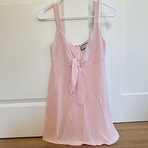 Pink Bow Front Mini Dress